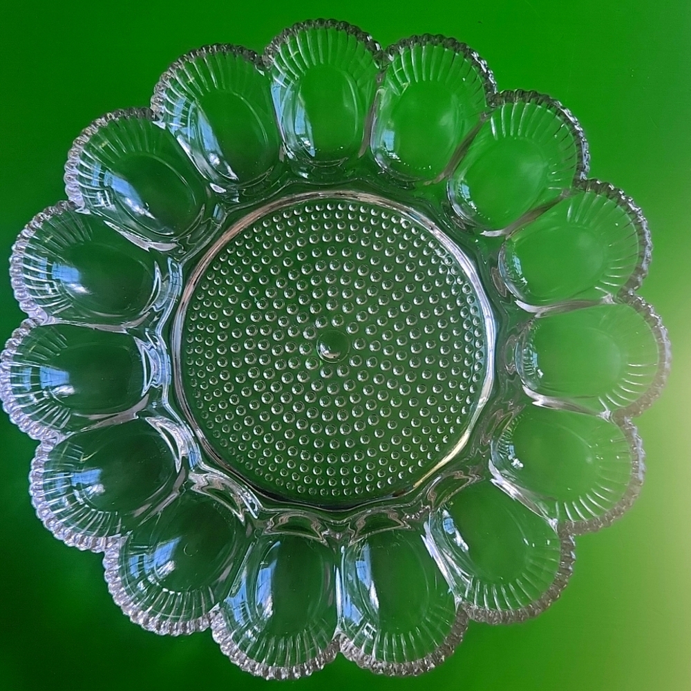Vintage Indiana Glass Company "Hobnail" Egg Platter